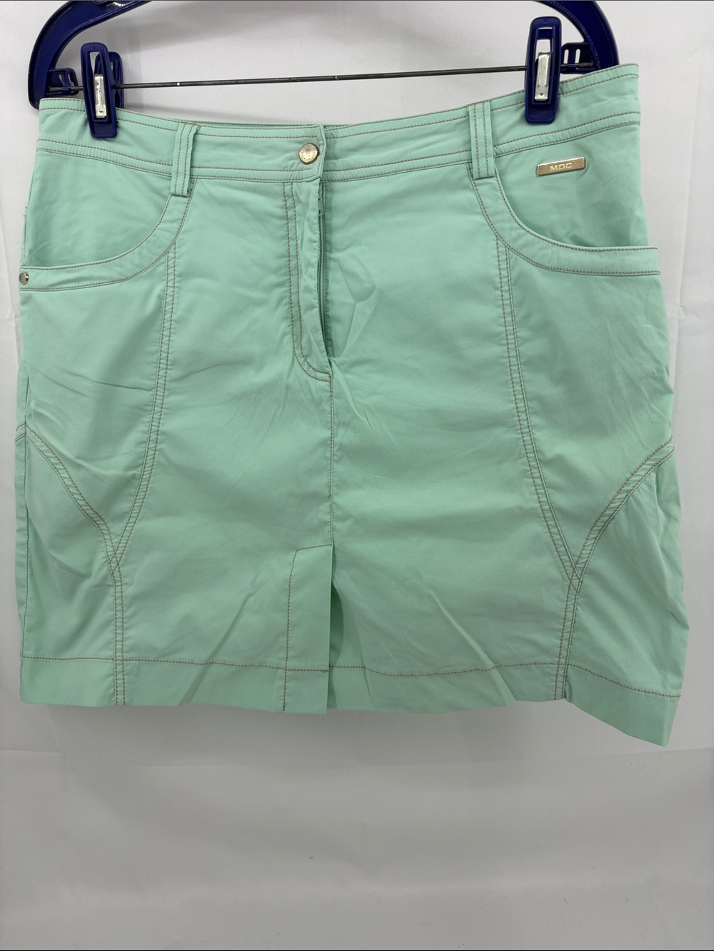 MDC Womens Golf Stretch A-line 17" Skort w/ Shorts Lining in Mint/Aqua, sz 40